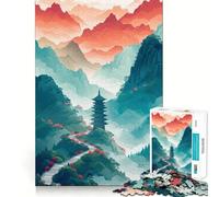 Puzzle da 1000 pezzi con paesaggio giapponese e pagoda, ideale per ragazzi Gioco di logica e abilità, morbido e rilassante, con taglio preciso Regalo perfetto (38x52cm)