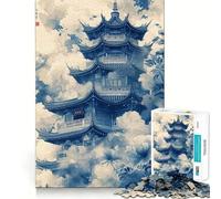 Puzzle da 1000 pezzi con paesaggio giapponese e pagoda per ragazzi, gioco di logica, antistress, bordo di qualità, articolo regalo di Babbo Natale (50x75cm)