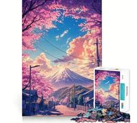 Puzzle da 1000 pezzi con paesaggio giapponese e strada dei ciliegi in fioreGioco di incastro preciso e divertente,ideale per stimolare la mente e creare un'atmosfera rilassanteRegalo per Natale