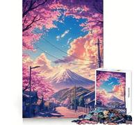 Puzzle da 1000 pezzi con paesaggio giapponese e via dei ciliegi in fiore, ideale per adolescenti Puzzle nitido, rilassante, con taglio uniforme, regalo speciale (38x26cm)