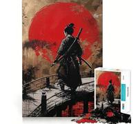 Puzzle da 1000 pezzi con paesaggio giapponese samurai per ragazzi, gioco di logica stimolante, ideale per il tempo in famiglia, con bordi chiari e una piacevole sorpresa (50x75cm)