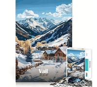 Puzzle da 1000 pezzi con paesaggio invernale delle montagne di Vail,ideale per ragazzi,gioco stimolante per la mente,montaggio sicuro e stabile,attività divertente per tutta la famiglia (38x26cm)