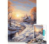 Puzzle da 1000 pezzi con paesaggio invernale per ragazzi,divertente da giocare,con incastri precisi e senza spazi vuoti,ideale per il divertimento in famiglia e per le serate in famiglia (38x26cm)