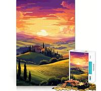 Puzzle da 1000 pezzi con paesaggio italiano al tramonto,gioco di precisione,attività cerebrale,divertimento per il tempo libero,regalo di compleanno (50x75cm)