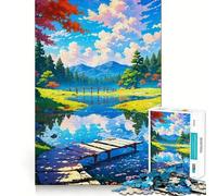 Puzzle da 1000 pezzi con paesaggio lacustre sereno, ideale per adolescenti Gioco di logica e rilassamento, con bordi sottili, da collezione (50x75cm)