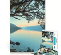Puzzle da 1000 pezzi con paesaggio lacustre tranquillo e bordi sottili, gioco di abilità e relax, regalo di Natale (50x75cm)