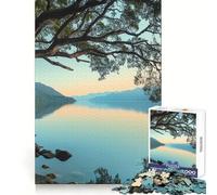 Puzzle da 1000 pezzi con paesaggio lacustre tranquillo per adolescenti, esercizio fisico intelligente, relax, bordi precisi, regalo di Natale di pregio (38x26cm)