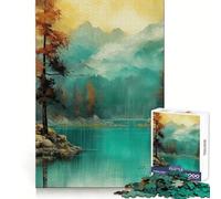 Puzzle da 1000 pezzi con paesaggio lacustre turchese per adulti, ideale per allenare la mente, un passatempo rilassante, con taglio laser e un regalo significativo (50x75cm)