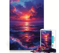 Puzzle da 1000 pezzi con paesaggio marino al tramonto per ragazzi Gioco di logica, momento di relax, design di qualità, regalo perfetto 38x52cm