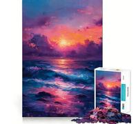 Puzzle da 1000 pezzi con paesaggio marino al tramonto per ragazzi, stimola la memoria, rilassa e migliora la concentrazione Bordo preciso 38x26cm