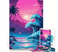 Puzzle da 1000 pezzi con paesaggio marino da sogno al neon per adulti, gioco intellettuale antistress, taglio preciso, regalo perfetto (50x75cm)