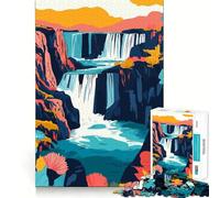 Puzzle da 1000 pezzi con paesaggio minimalista a cascata,gioco di precisione,attività cerebrale,divertimento per il tempo libero,regalo di compleanno (38x26cm)