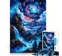 Puzzle da 1000 pezzi con paesaggio mistico a cascata per adulti, gioco di intelletto, divertimento rilassante, taglio preciso, lista dei desideri di Babbo Natale (38x26cm)