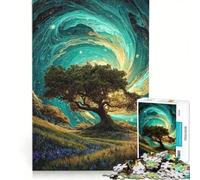 Puzzle da 1000 pezzi con paesaggio mistico raffigurante un albero e un cielo vorticoso gioco educativo antistress compleanno e Natale 50x75cm