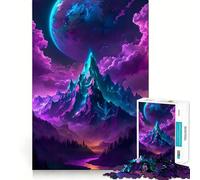 Puzzle da 1000 pezzi con paesaggio montano al neon per adolescenti, rompicapo divertente per il tempo libero, arte da assemblare e da collezione (50x75cm)