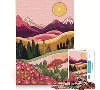 Puzzle da 1000 pezzi con paesaggio montano al tramonto e cielo, ideale per adolescenti Sviluppa la memoria, favorisce la calma e il relax Design classico da assemblare Regalo perfetto (50x75cm)