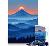 Puzzle da 1000 pezzi con paesaggio montano al tramonto, ideale per ragazzi, gioco di intelletto, attività di gruppo, taglio di qualità, regalo memorabile (38x26cm)