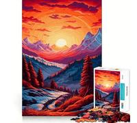Puzzle da 1000 pezzi con paesaggio montano al tramonto, ideale per ragazzi, per migliorare la memoria, favorire il relax e creare un'atmosfera rilassante Regalo classico (38x26cm)