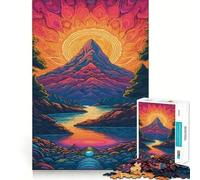 Puzzle da 1000 pezzi con paesaggio montano al tramonto, ideale per ragazzi, per migliorare la memoria, senza stress, con design e assemblaggio rilassanti, un regalo speciale (50x75cm)