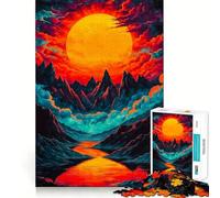 Puzzle da 1000 pezzi con paesaggio montano al tramonto per adolescenti, gioco di logica, passatempo rilassante, taglio perfetto, regalo classico 38x26cm
