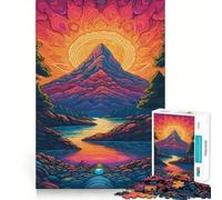 Puzzle da 1000 pezzi con paesaggio montano al tramonto per adulti, gioco di logica e relax, bordi affilati, regalo di alta qualità (38x52cm)
