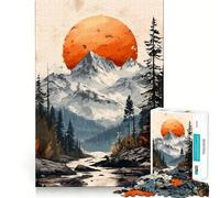 Puzzle da 1000 pezzi con paesaggio montano al tramonto per adulti, gioco per allenare la mente, divertimento in casa, taglio di precisione, regalo per le vacanze (50x75cm)