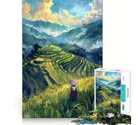 Puzzle da 1000 pezzi con paesaggio montano all'alba, ideale per adolescenti, per migliorare la memoria, rilassante e divertente, con un design elegante (38x26cm)