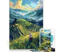 Puzzle da 1000 pezzi con paesaggio montano all'alba, ideale per adulti e ragazzi, un gioco di logica rilassante e divertente, con bordi netti e un regalo memorabile (50x75cm)