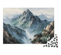 Puzzle da 1000 pezzi con paesaggio montano, cascata e valle, gioco educativo per adulti, decorazione per la casa, sfida di alta difficoltà, regalo di compleanno. 70x50 cm/1000 pezzi