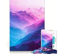 Puzzle da 1000 pezzi con paesaggio montano dai colori pastello per adulti, un gioco stimolante per la mente, ideale per il tempo libero, con dettagli nitidi (50x75cm)