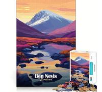 Puzzle da 1000 pezzi con paesaggio montano del Ben Nevis,design pulito e decorativo,gioco per la concentrazione,gioco per momenti di relax,regalo di compleanno (50x75cm)