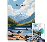 Puzzle da 1000 pezzi con paesaggio montano del Ben Nevis,ritaglio preciso,gioco cognitivo,ideale per momenti di relax e come regalo di compleanno (38x52cm)