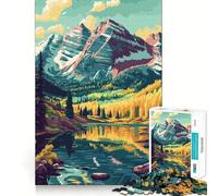 Puzzle da 1000 pezzi con paesaggio montano del Colorado,taglio preciso,disegno artistico,gioco cognitivo divertente per il tempo libero,scena natalizia (50x75cm)
