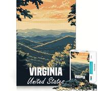Puzzle da 1000 pezzi con paesaggio montano della Virginia,gioco di concentrazione mentale,taglio di precisione,bordi lisci,gioco significativo per costruire connessioni (50x75cm)