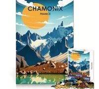 Puzzle da 1000 pezzi con paesaggio montano di Chamonix, ideale per ragazzi, stimola la capacità di ragionamento, offre un divertimento leggero, presenta bordi precisi ed è un regalo perfetto (38x52cm)