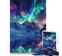 Puzzle da 1000 pezzi con paesaggio montano e aurora boreale per adolescenti, ideale per sviluppare capacità di ragionamento, favorire la calma e il relax, perfetto come regalo di compleanno (50x75cm)