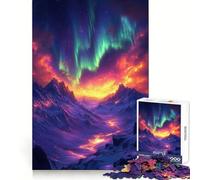 Puzzle da 1000 pezzi con paesaggio montano e aurora boreale per adolescenti, ideale per sviluppare le capacità mentali, favorire la calma e il relax Un regalo perfetto (50x75cm)