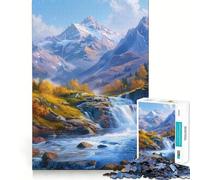 Puzzle da 1000 pezzi con paesaggio montano e cascata, ideale per adolescenti Un gioco divertente e stimolante, con immagini nitide e dettagliate, perfetto per la collezione (50x75cm)