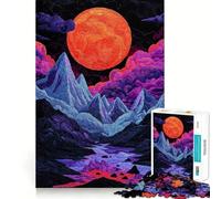 Puzzle da 1000 pezzi con paesaggio montano e cielo notturno per adulti, ideale per allenare la mente, rilassare e divertirsi con l'arte dell'assemblaggio, perfetto come regalo per le vacanze (38x52cm)