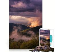 Puzzle da 1000 pezzi con paesaggio montano e cielo tempestoso per ragazzi, ideale per migliorare la memoria, favorire la calma e il relax Un classico regalo (38x26cm)