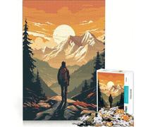 Puzzle da 1000 pezzi con paesaggio montano e escursionismo vintage decorazione da parete stimolante da completare ideale per rafforzare il legame di coppia 38x52cm