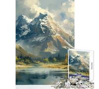 Puzzle da 1000 pezzi con paesaggio montano e lacustre gioco educativo di analisi e logica antistress compleanni e Natale (26x38cm)