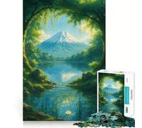 Puzzle da 1000 pezzi con paesaggio montano e lago sereno, per adulti, gioco intelligente, passatempo domestico, bordi lisci, oggetto da collezione (38x26cm)