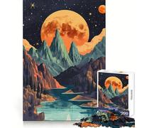 Puzzle da 1000 pezzi con paesaggio montano e luna gigante, ideale per adolescenti, per rafforzare la memoria, per il tempo libero a casa, con bordi puliti e un regalo prezioso (50x75cm)