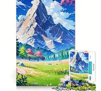 Puzzle da 1000 pezzi con paesaggio montano e prato, ideale per adolescenti, per rafforzare la memoria, perfetto per il tempo libero a casa, con bordi netti e un regalo prezioso (38x26cm)
