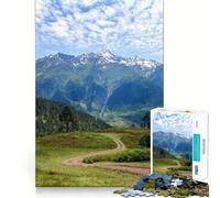 Puzzle da 1000 pezzi con paesaggio montano e sentiero tortuoso, ideale per adolescenti Sviluppa la memoria, è rilassante, divertente e permette di assemblarlo con stile Regalo elegante (38x26cm)