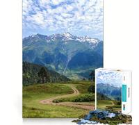 Puzzle da 1000 pezzi con paesaggio montano e sentiero tortuoso per adulti, gioco di logica e divertimento rilassante con bordi lisci, regalo speciale (50x75cm)