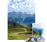 Puzzle da 1000 pezzi con paesaggio montano e sentiero tortuoso Puzzle per adulti gioco rilassante stimola la memoria compleanno e Natale (dimensioni 50x75cm)