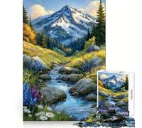 Puzzle da 1000 pezzi con paesaggio montano e torrente, ideale per ragazzi, per migliorare la memoria, senza stress, con design e assemblaggio rilassanti, un regalo speciale (38x26cm)