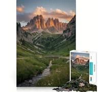 Puzzle da 1000 pezzi con paesaggio montano e valle con ruscello ideale per adulti Gioco di abilità mentale per un divertimento lento e piacevole Design e assemblaggio perfetti (38x26cm)